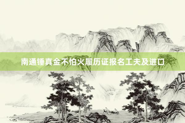 南通锤真金不怕火履历证报名工夫及进口